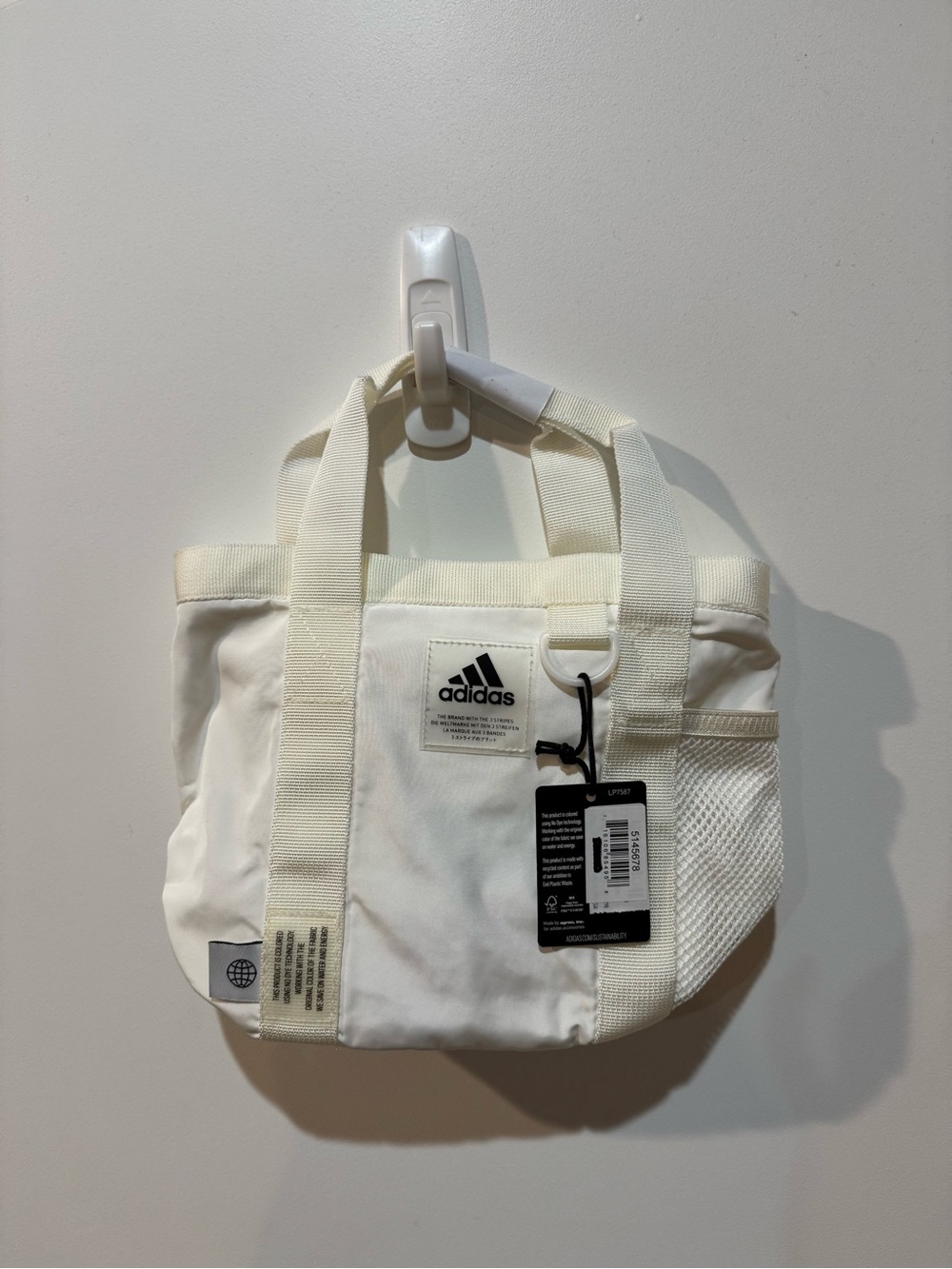 adidas Cream Mini Canvas Tote Bag